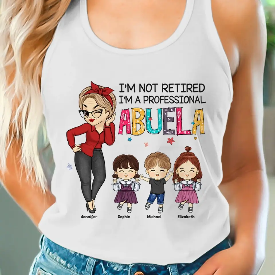 The True Power Behind The Power - Family Personalized Custom Racer Back Tank Top - Gift For Mom, Grandma - Image 3