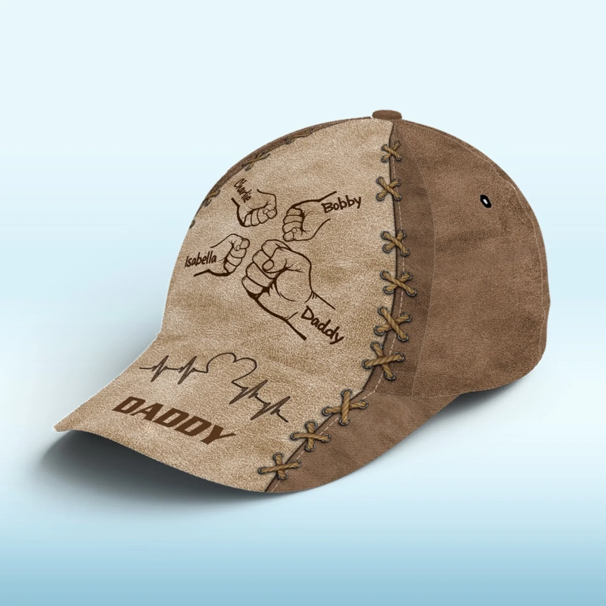 The Value Of A Loving Father Has No Price - Family Personalized Custom Hat, All Over Print Classic Cap - Father's Day, Gift For Dad, Grandpa - Image 2