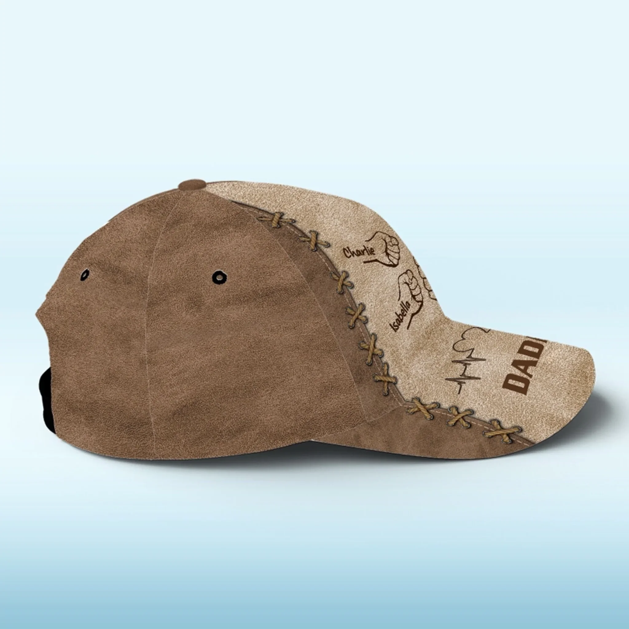The Value Of A Loving Father Has No Price - Family Personalized Custom Hat, All Over Print Classic Cap - Father's Day, Gift For Dad, Grandpa - Image 3
