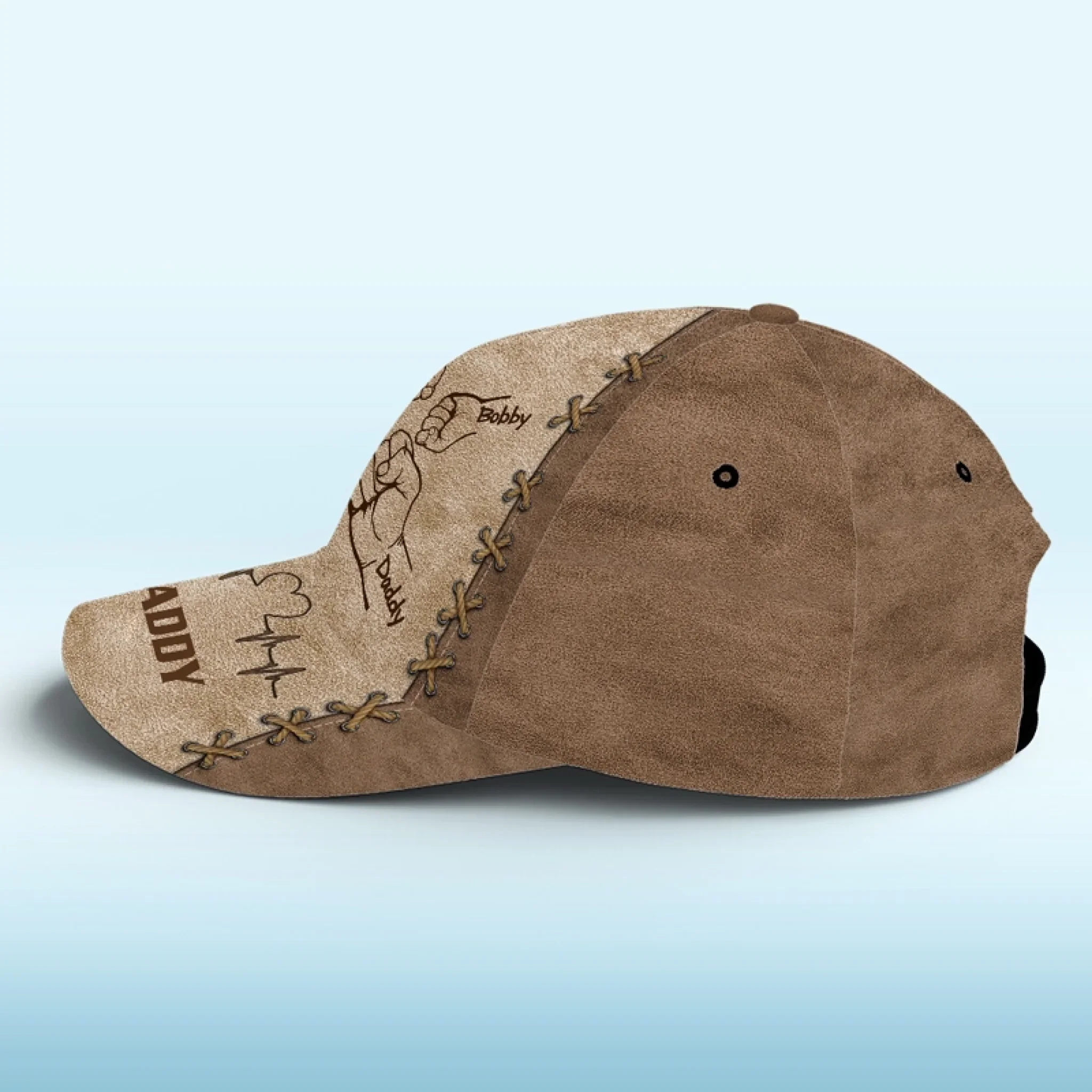 The Value Of A Loving Father Has No Price - Family Personalized Custom Hat, All Over Print Classic Cap - Father's Day, Gift For Dad, Grandpa - Image 4