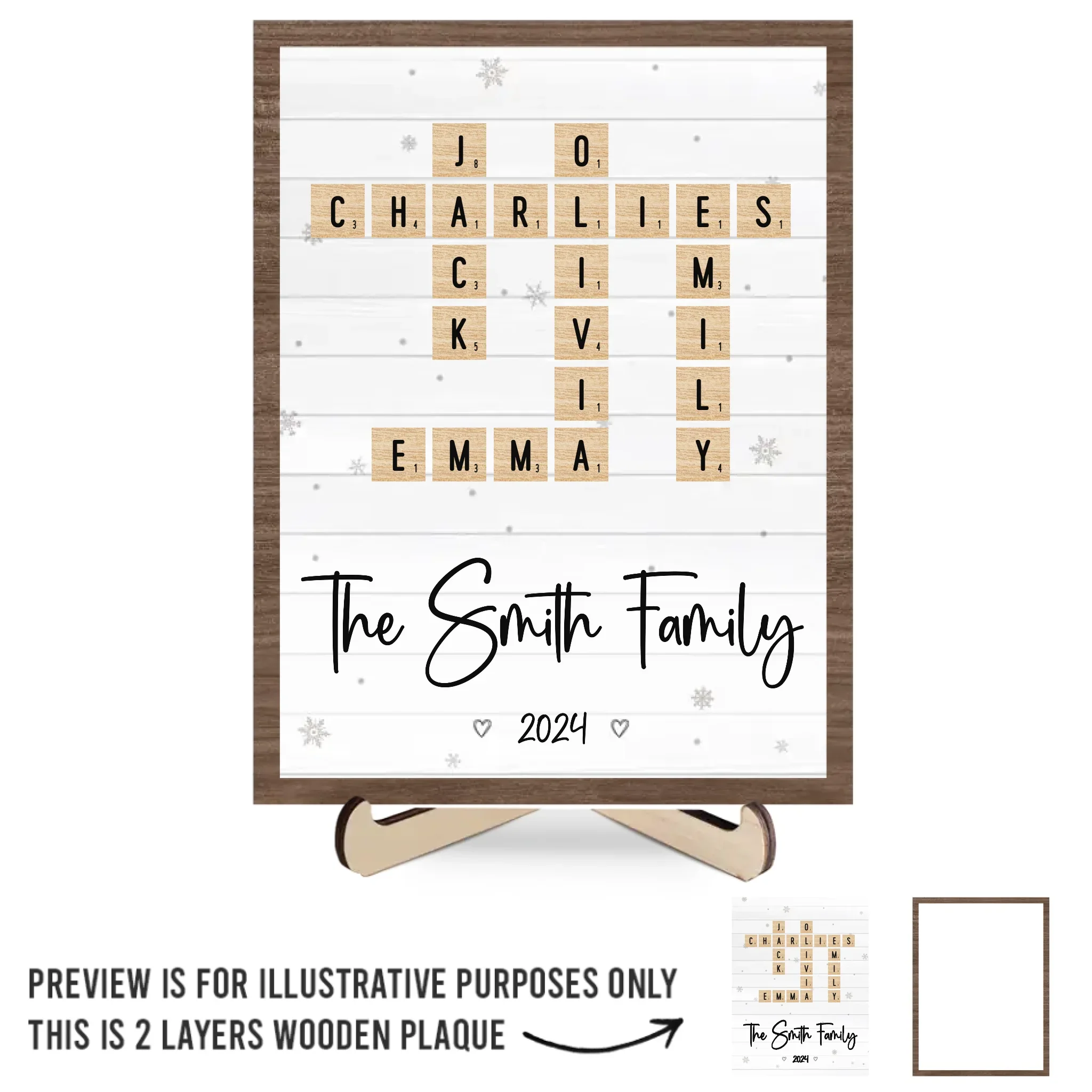 The Warmth Of Family Gatherings - Family Personalized Custom 2-Layered Wooden Plaque With Stand - Christmas Gift For Family Members - Image 2