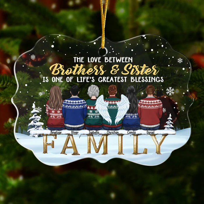 There Is No Greater Gift Than Brothers & Sisters - Personalized Custom Benelux Shaped Acrylic Christmas Ornament - Gift For Family, Christmas Gift - Image 2