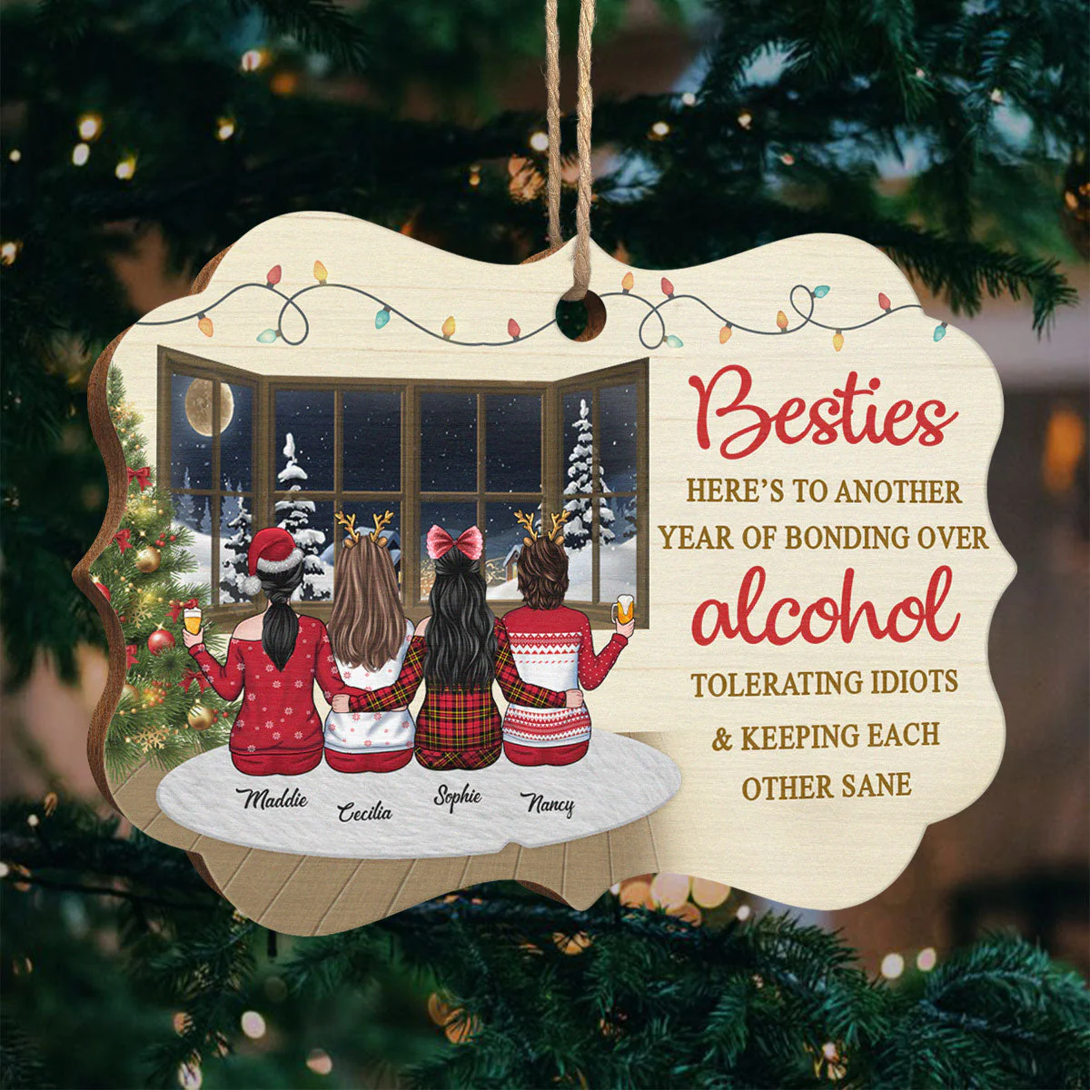 There Is No Greater Gift Than Friendship - Personalized Custom Benelux Shaped Wood Christmas Ornament - Gift For Bestie, Best Friend, Sister, Birthday Gift For Bestie And Friend, Christmas New Arrival Gift - Image 2