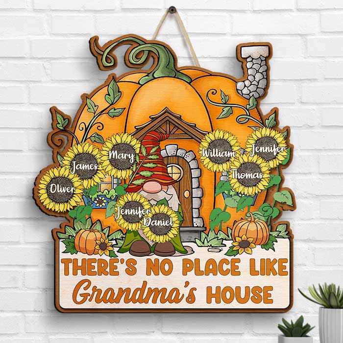 There's No Place Like Grandma's House - Personalized Shaped Wood Sign - Gift For Grandma, Grandparents - Image 2