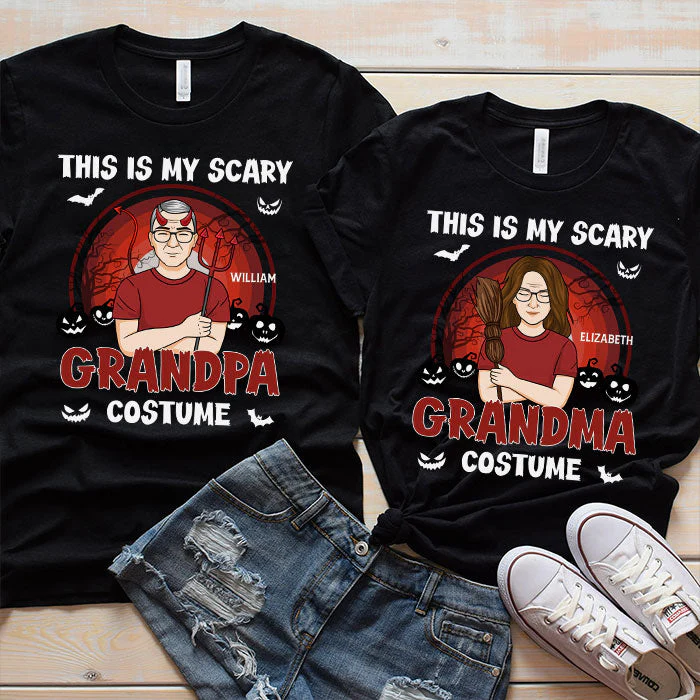 These Are Our Scary Grandpa Costume & Grandma Costume - Personalized Matching Couple T-Shirt - Gift For Couple, Husband Wife, Grandparents, Halloween Gift - Image 3