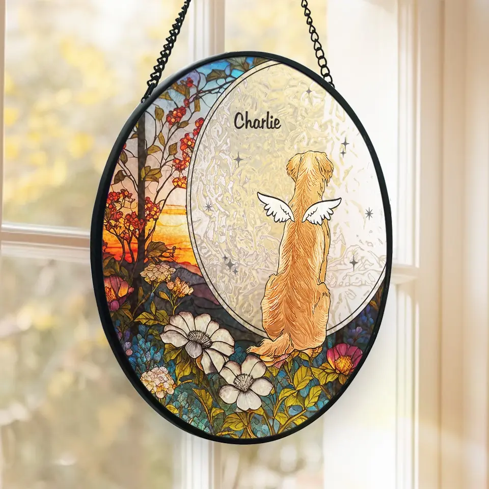 They Lived, They Loved, They Purred - Memorial Personalized Custom Stained Glass Window Hanging Suncatcher - Sympathy Gift For Pet Owners, Pet Lovers - Image 5