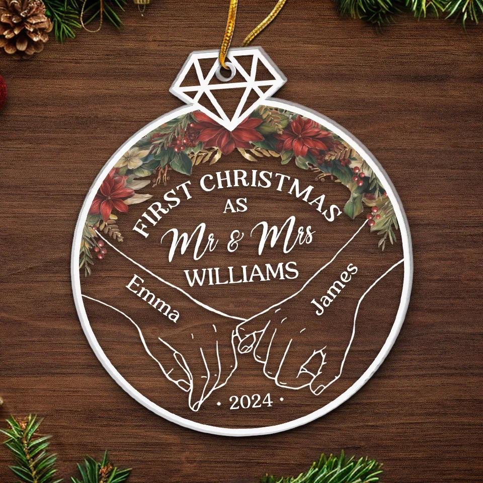 This Christmas, Our Hearts Beat As One - Couple Personalized Custom Ornament - Acrylic Custom Shaped - Christmas Gift For Husband Wife, Anniversary, First Christmas - Image 5