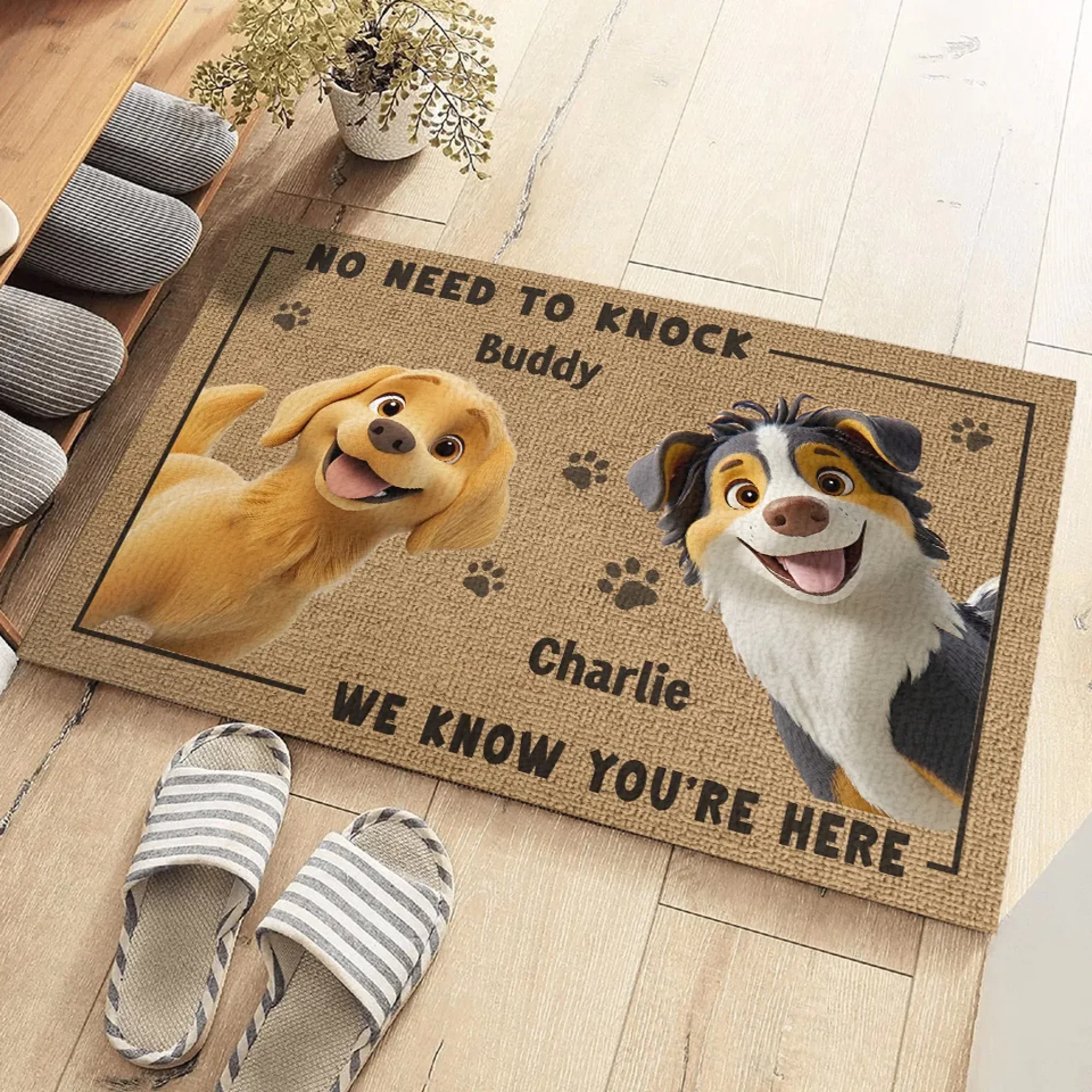 This House Runs On Love And Dog Hair - Dog Personalized Custom Home Decor Decorative Mat - House Warming Gift For Pet Owners, Pet Lovers - Image 3