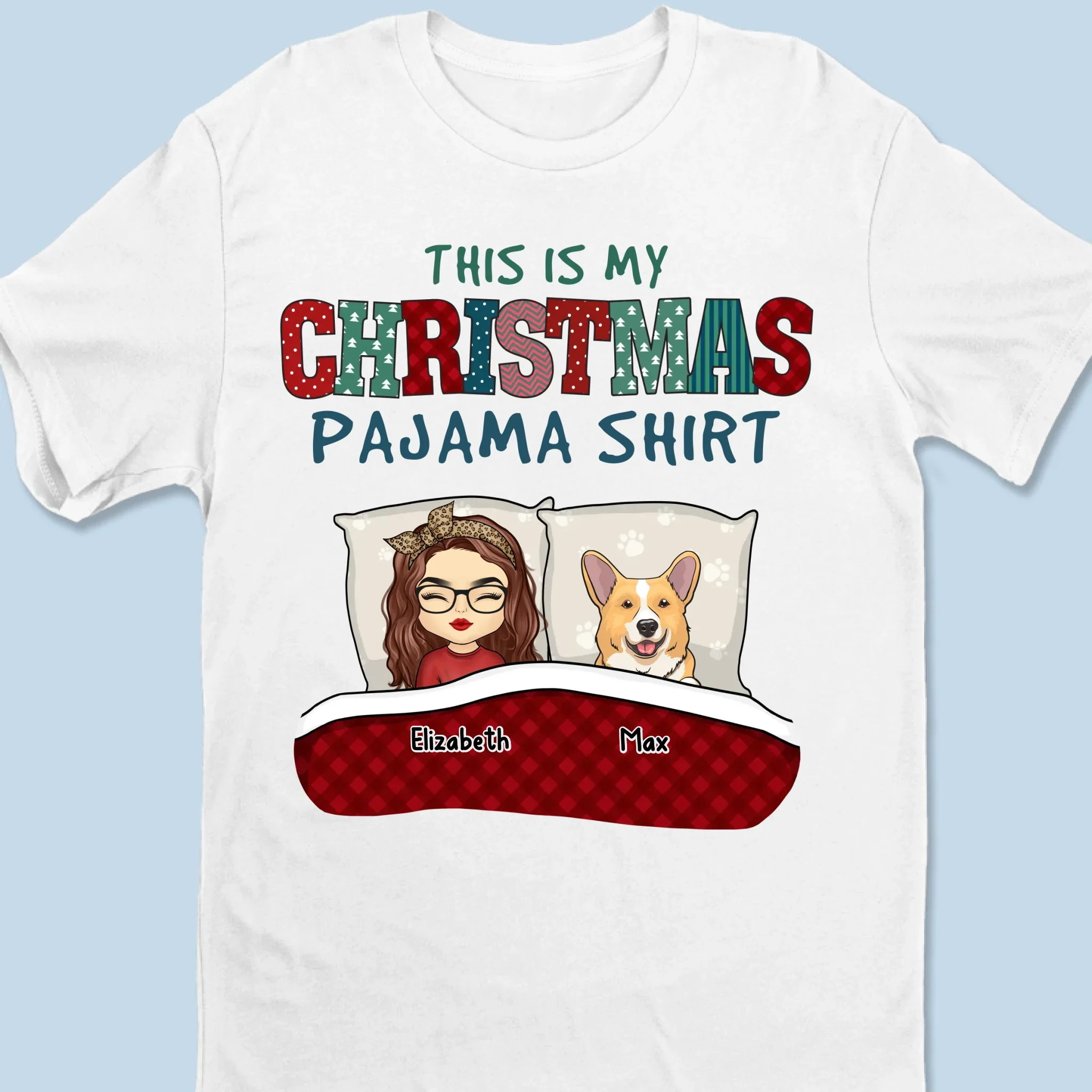 This Is My Christmas Pajama Shirt - Dog & Cat Personalized Custom Unisex T-shirt, Premium T-shirt, Hoodie - Christmas Gift For Pet Owners, Pet Lovers - Image 2