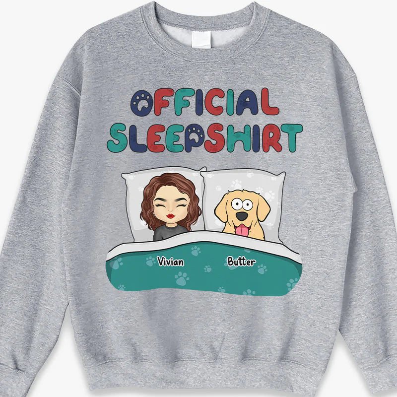 This Is Our Official Sleepshirt - Dog & Cat Personalized Custom Unisex T-shirt, Hoodie, Sweatshirt - Gift For Pet Owners, Pet Lovers - Image 4