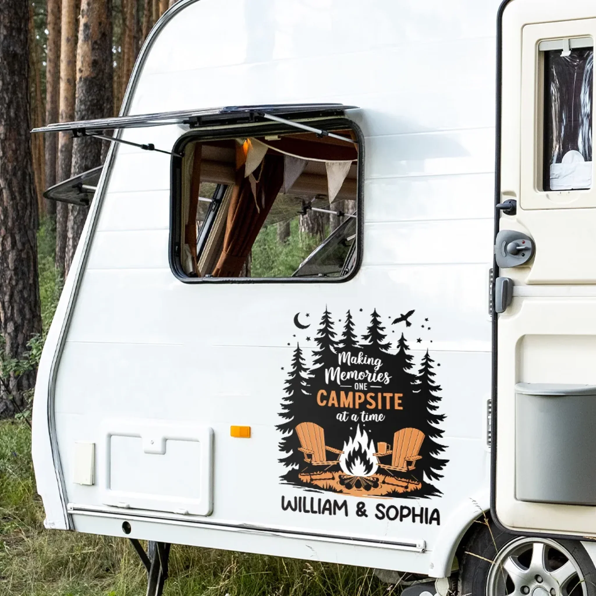 This Is Where The Stories Are Endless - Camping Personalized Custom RV Decal - Gift For Yourself, Best Friends, Siblings, Family Members, Camping Lovers - Image 3