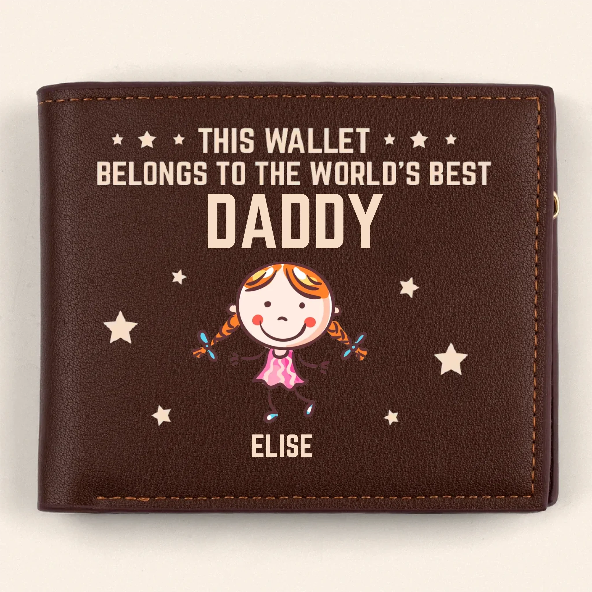 This Wallet Belongs To The World’s Best Daddy - Family Personalized Custom Double-Sided Printed Leather Wallet - Father's Day, Gift For Dad, Grandpa - Image 3