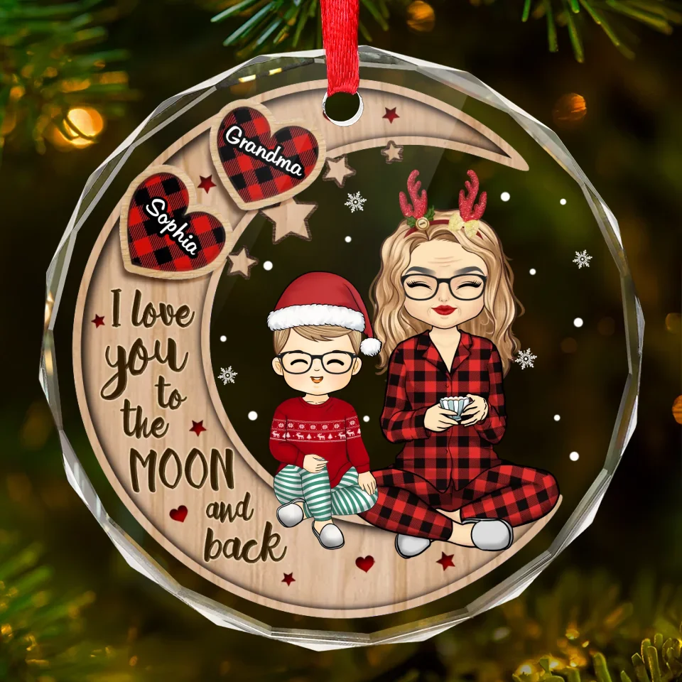 Time Spent With Them Is Always Priceless - Family Personalized Custom Circle Glass Ornament - Christmas Gift For Grandma, Grandpa - Image 2