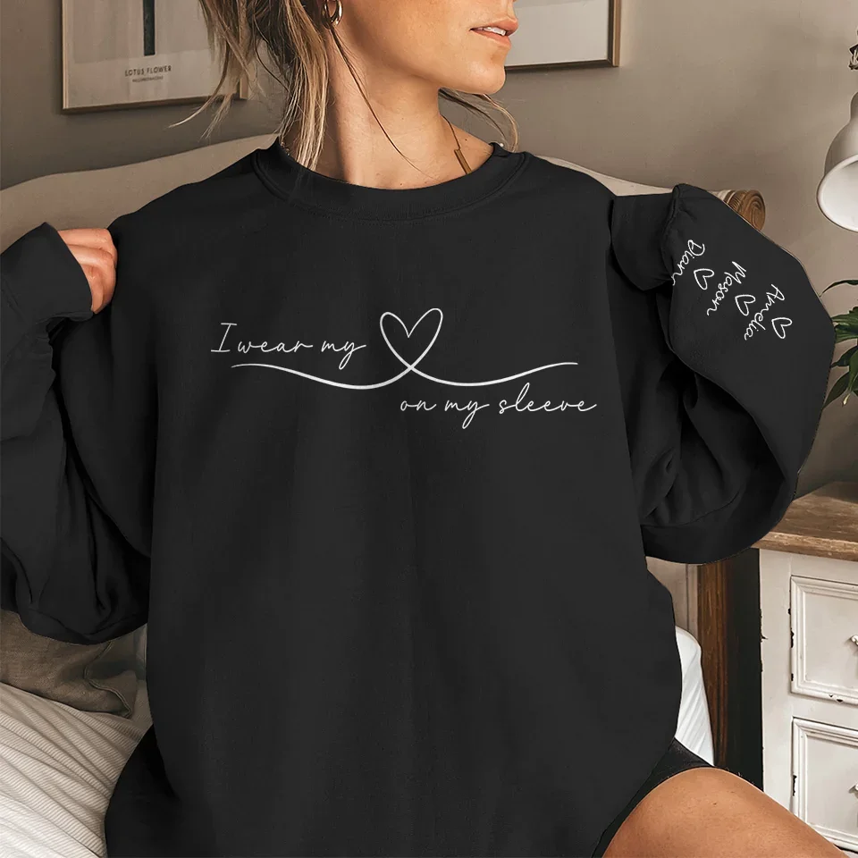 Time Together As A Family Is A Gift - Family Personalized Custom Unisex Sweatshirt, Hoodie With Design On Sleeve - Christmas Gift For Family Members - Image 2