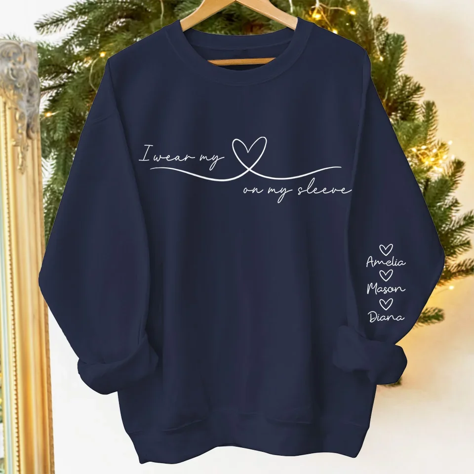 Time Together As A Family Is A Gift - Family Personalized Custom Unisex Sweatshirt, Hoodie With Design On Sleeve - Christmas Gift For Family Members - Image 3