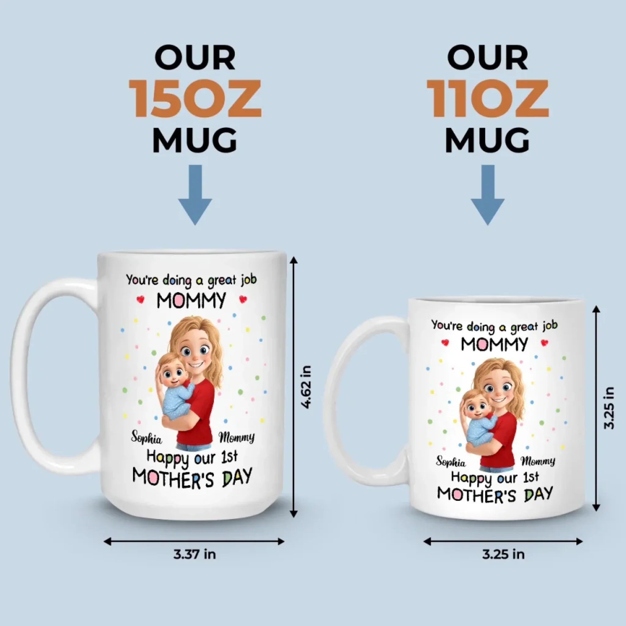 Tiny Arms, Endless Love - Family Personalized Custom Mug - Mother's Day, Baby Shower Gift, Gift For First Mom - Image 5