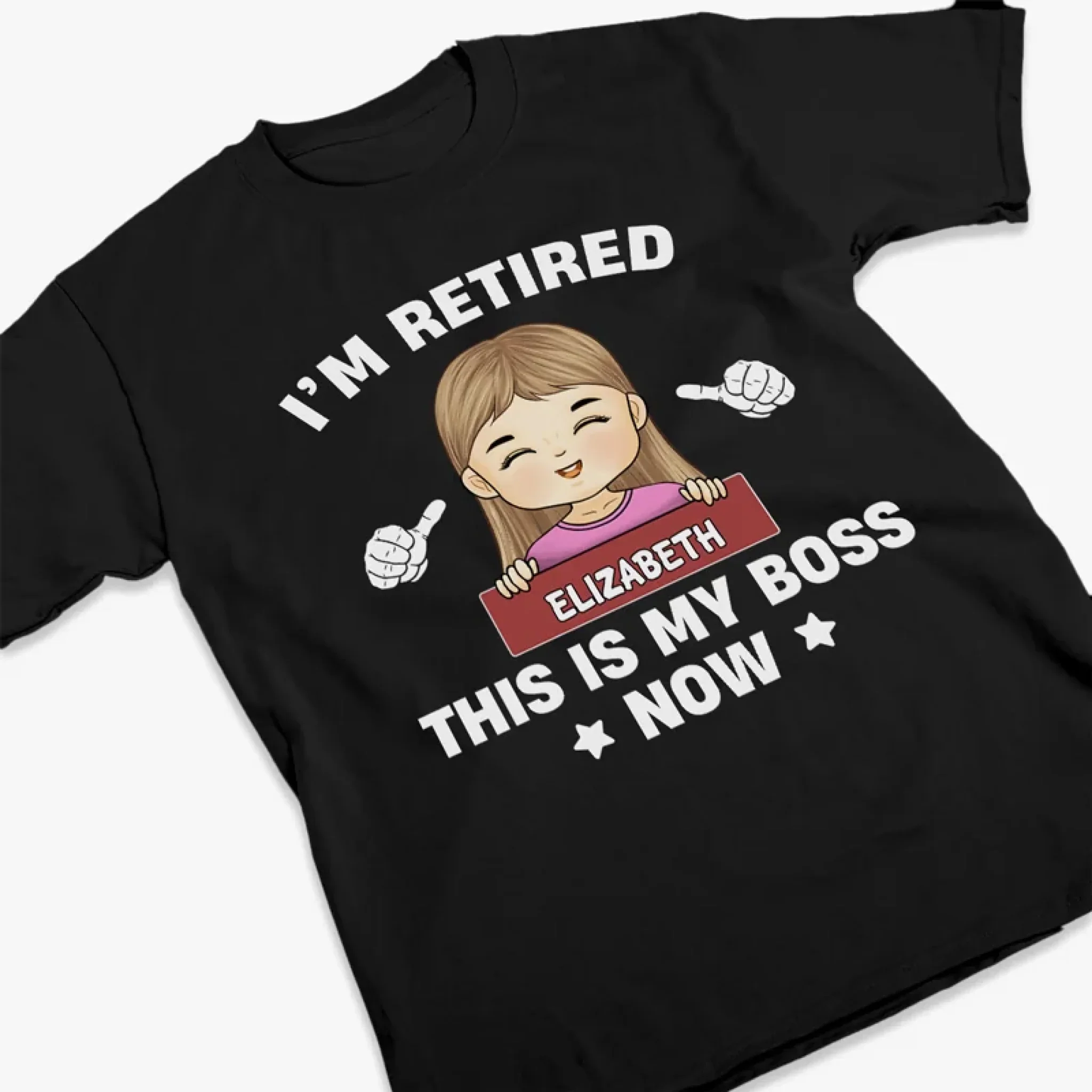 Tiny Boss, Big Job - Family Personalized Custom Unisex T-shirt, Premium T-shirt, Hoodie - Appreciation, Retirement Gift For Coworkers, Work Friends, Couple, Family Members - Image 3