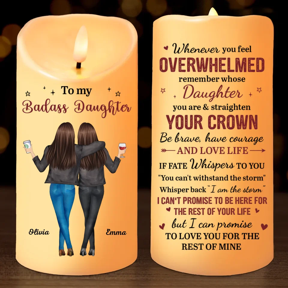 To Love You For The Rest Of My Life - Family Personalized Custom LED Candle - Gift For Daughter, Granddaughter - Image 2