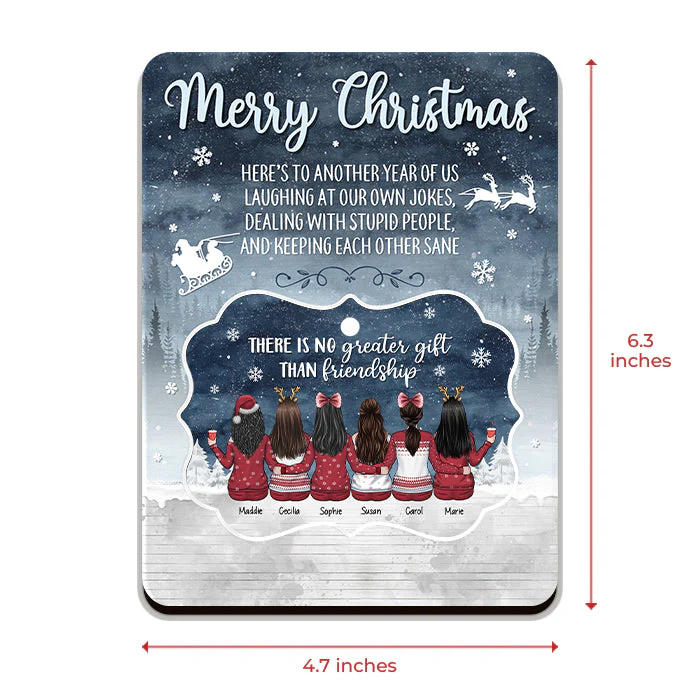 To My Besties Here’s To Another Year Of Us - Personalized Christmas Wooden Card With Pop Out Ornament - Gift For Bestie, Best Friend, Sister, Birthday Gift For Bestie And Friend, Christmas Gift - Image 3