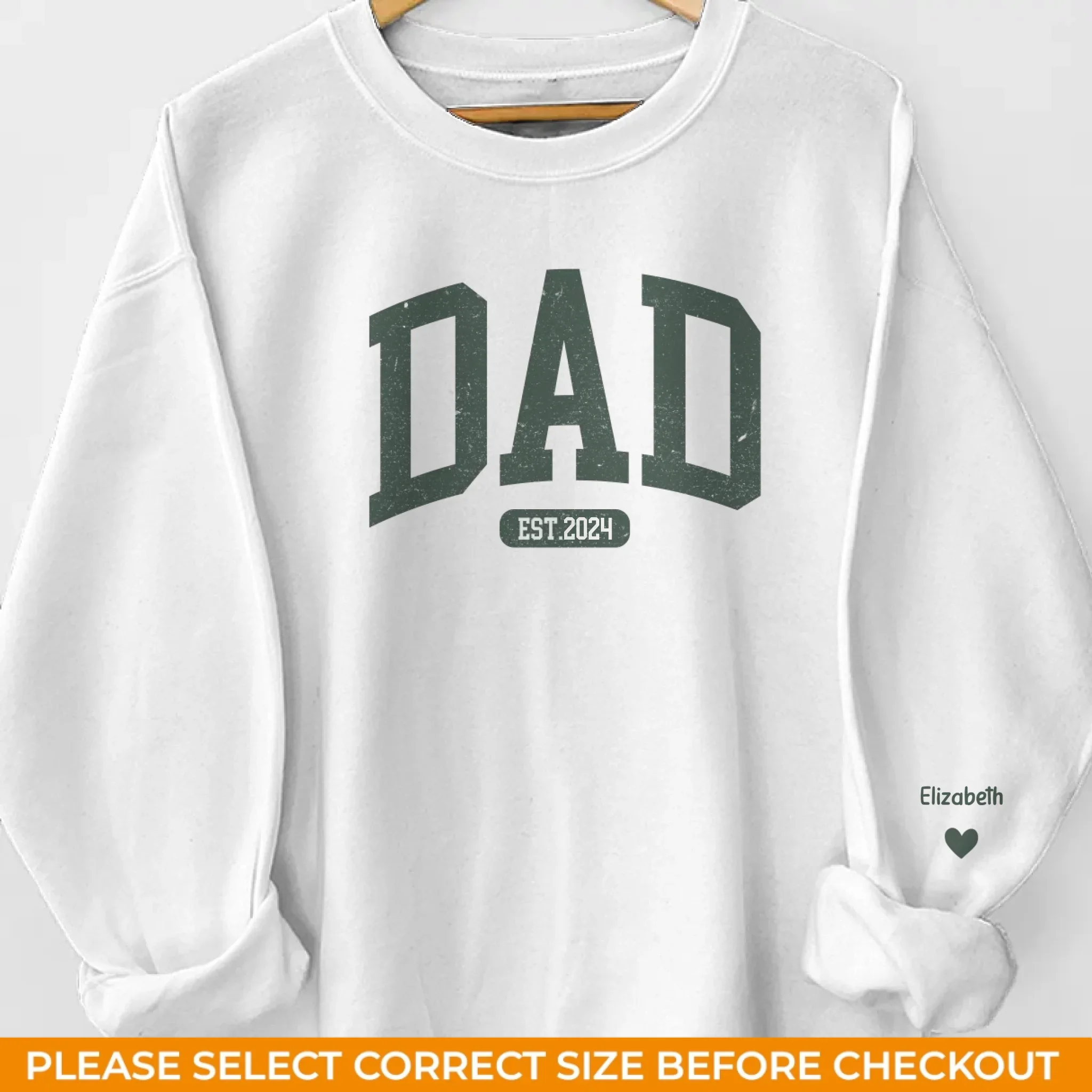 To My Dad, My First Love And Forever Hero - Family Personalized Custom Unisex Sweatshirt With Design On Sleeve - Gift For Dad, Grandpa - Image 2