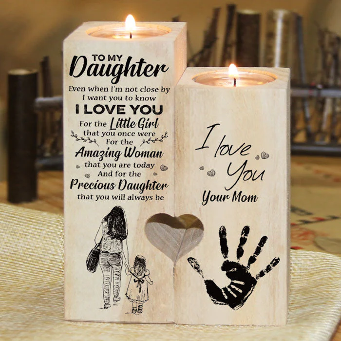 To My Daughter, I Want You To Know I Love You - Family Candle Holder - Christmas Gift For Daughter From Mom - Image 3