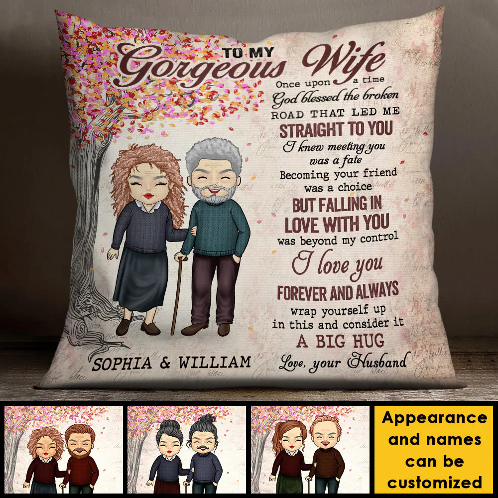 To My Gorgeous Wife Meeting You Was A Fate - Gift For Couples, Personalized Pillow (Insert Included) - Image 4