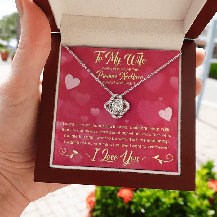 To My Wife This Is The Love I Want To Last Forever I Love You - Gift For Couples, Love Knot Necklace - Image 2