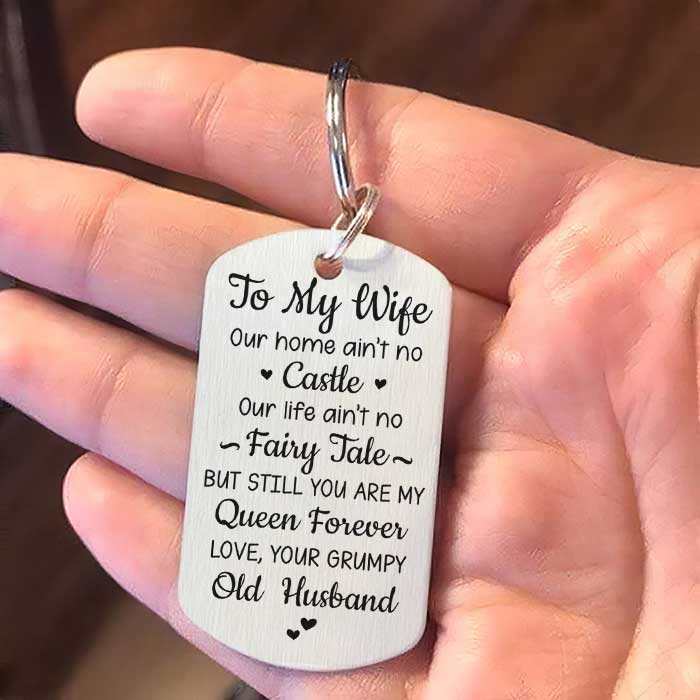 To My Wife, You Are My Queen Forever - Upload Image, Gift For Couples - Personalized Keychain - Image 3