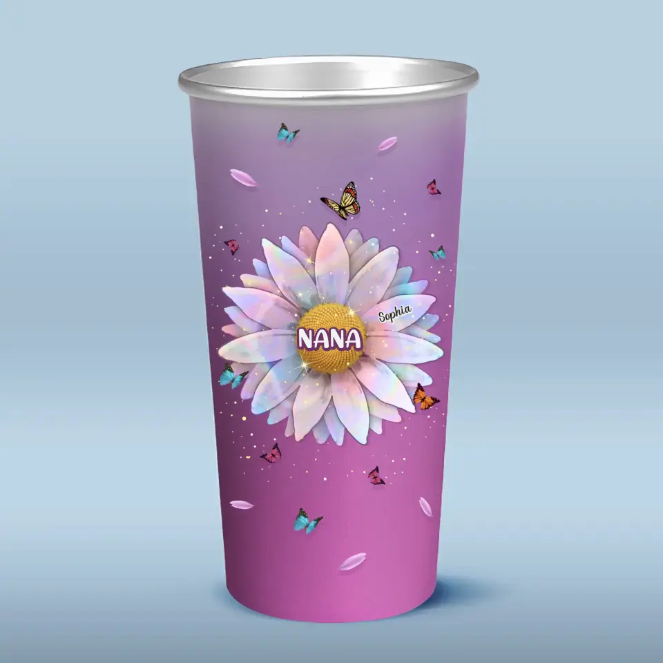 To The World You Are A Grandma But To Us You Are The World - Family Personalized Custom Aluminum Changing Color Cup - Gift For Mom, Grandma - Image 2