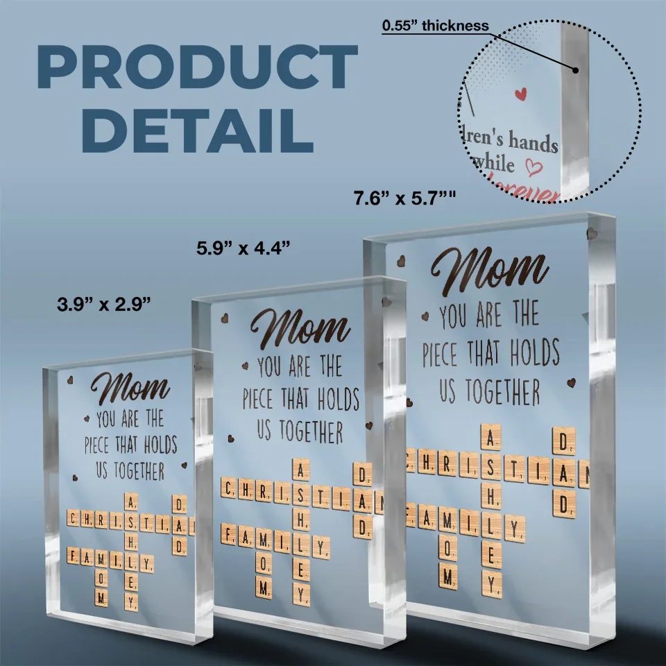 To The World You Are One Person, But To Us You Are The World - Family Personalized Custom Rectangle Shaped Acrylic Plaque - Gift For Family Members - Image 4