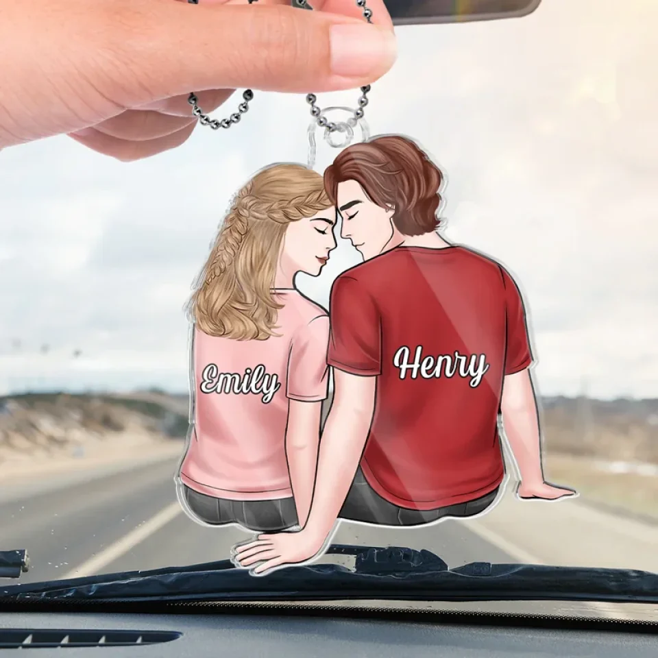 Together Is A Beautiful Place To Be - Couple Personalized Custom Car Ornament - Acrylic Custom Shaped - Gift For Husband Wife, Anniversary - Image 4