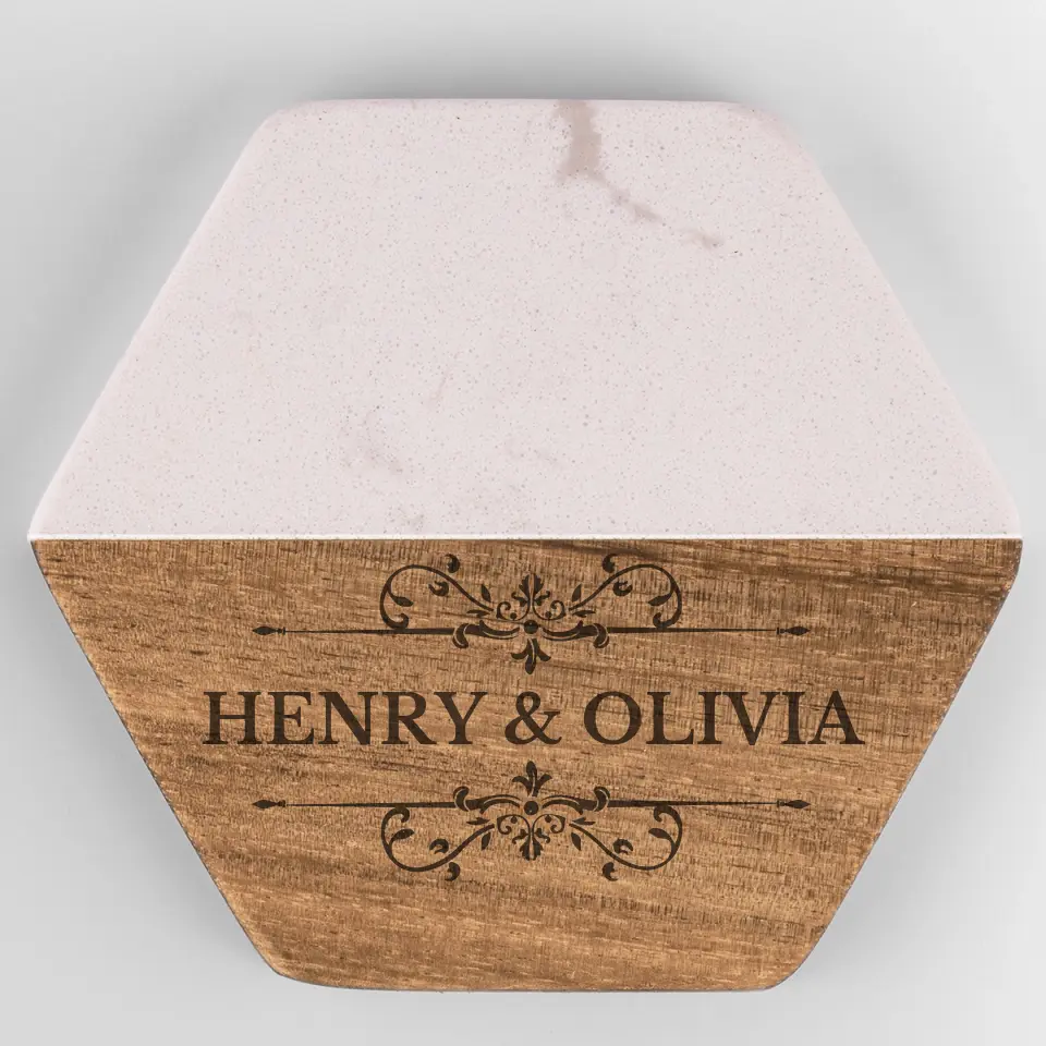 Together Is A Wonderful Place To Be - Couple Personalized Custom Marble Wood Coaster - Gift For Husband Wife, Anniversary - Image 9