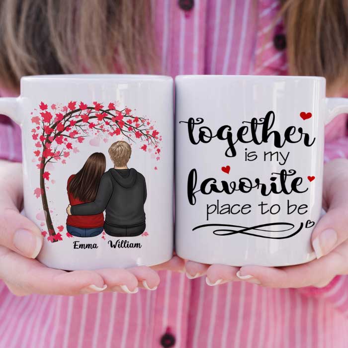 Together Is My Favorite Place To Be - Gift For Couples, Personalized Mug - Image 3