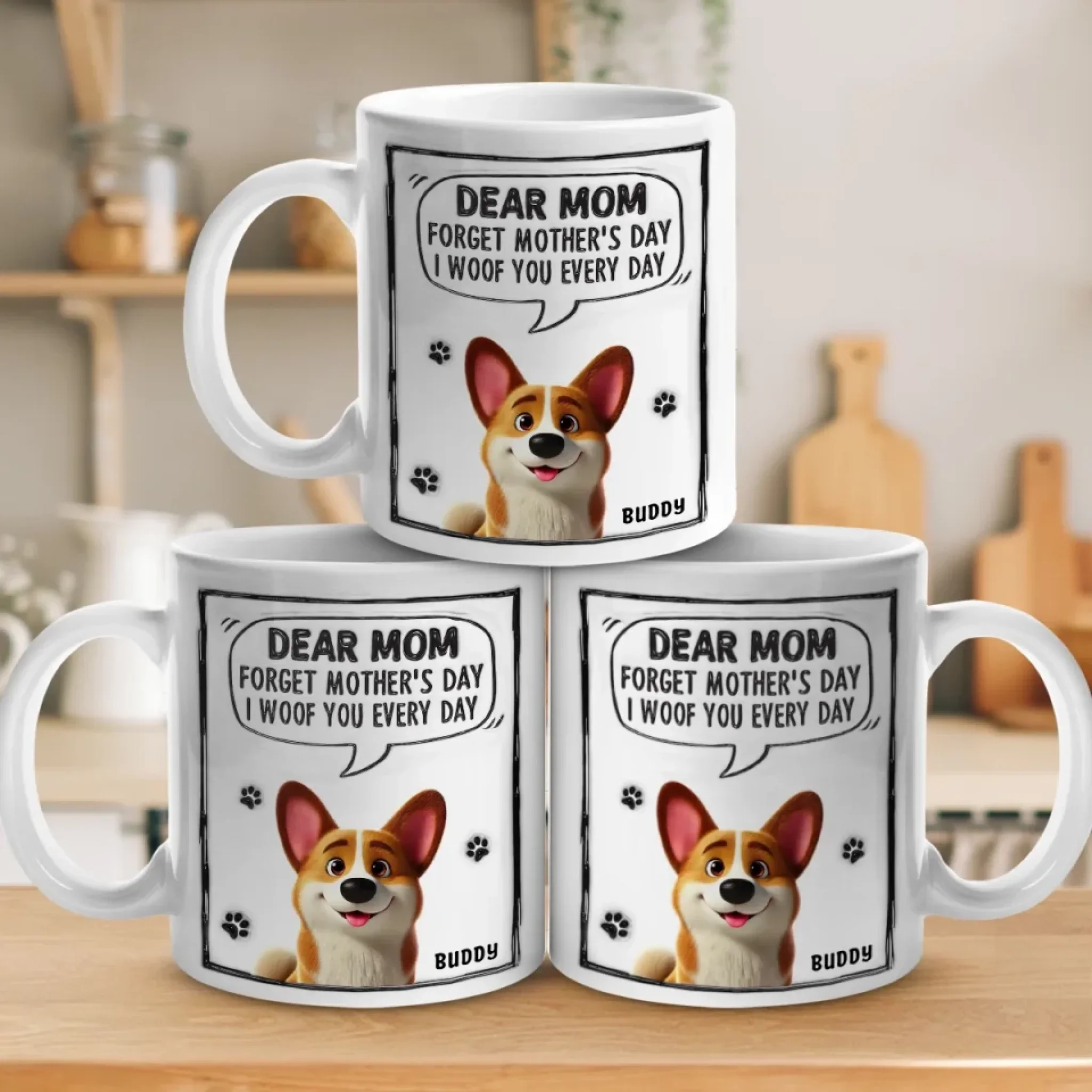 Together Is Our Favorite Place - Dog Personalized Custom 3D Inflated Effect Printed Mug - Mother's Day, Gift For Pet Owners, Pet Lovers - Image 5