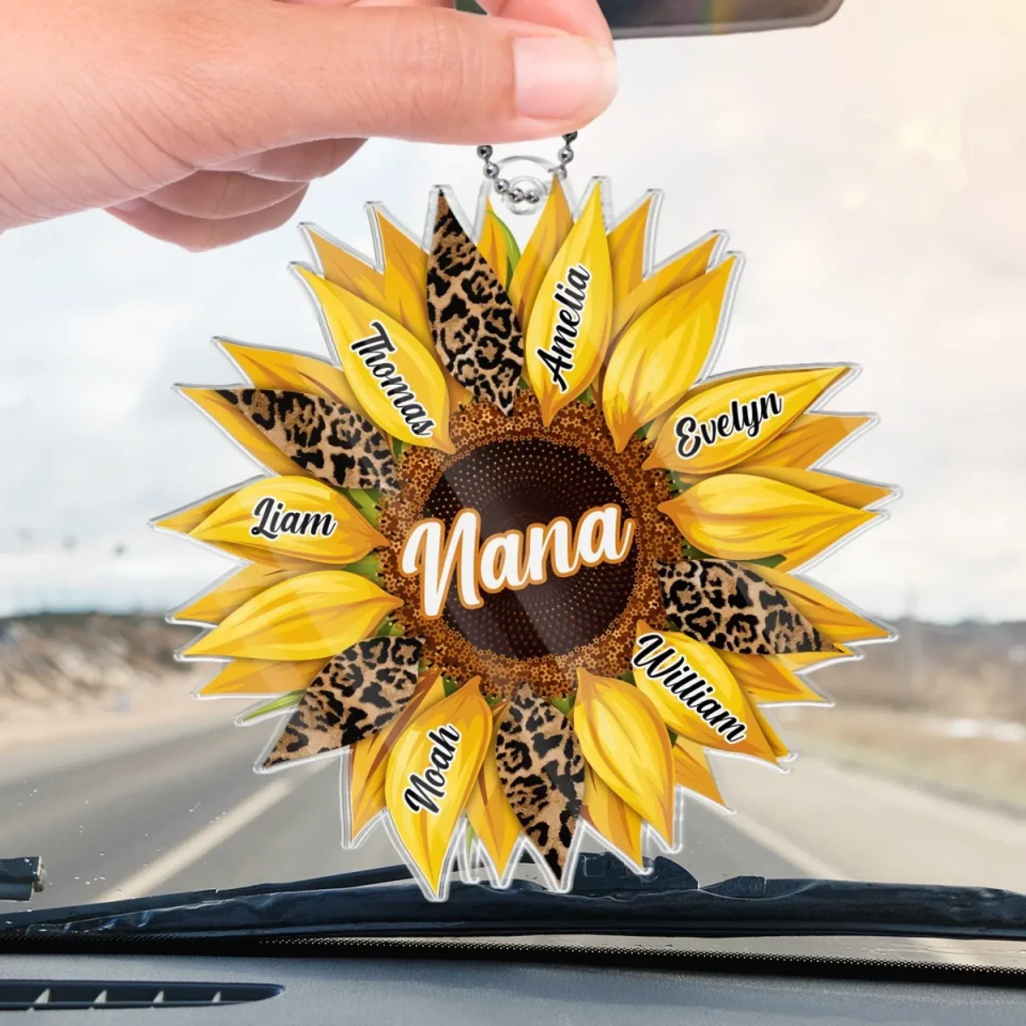 Together, We Bloom With Love - Family Personalized Custom Car Ornament - Acrylic Custom Shaped - Mother's Day, Gift For Mom, Grandma - Image 4