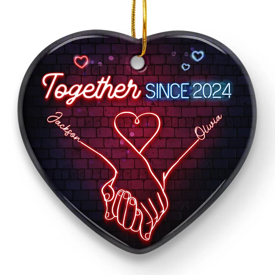 Together, We’ll Make Every Moment Count - Couple Personalized Custom Ornament - Ceramic Heart Shaped - Christmas Gift For Husband Wife, Anniversary - Image 4