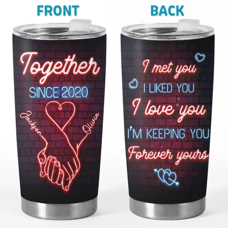 Together, We've Created Our Forever - Couple Personalized Custom Tumbler - Christmas Gift For Husband Wife, Anniversary - Image 2