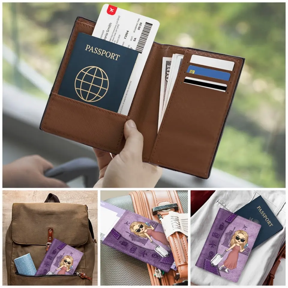 Travel Far Enough, You Meet Yourself - Travel Personalized Custom Passport Cover, Passport Holder - Holiday Vacation Gift, Gift For Adventure Travel Lovers - Image 5