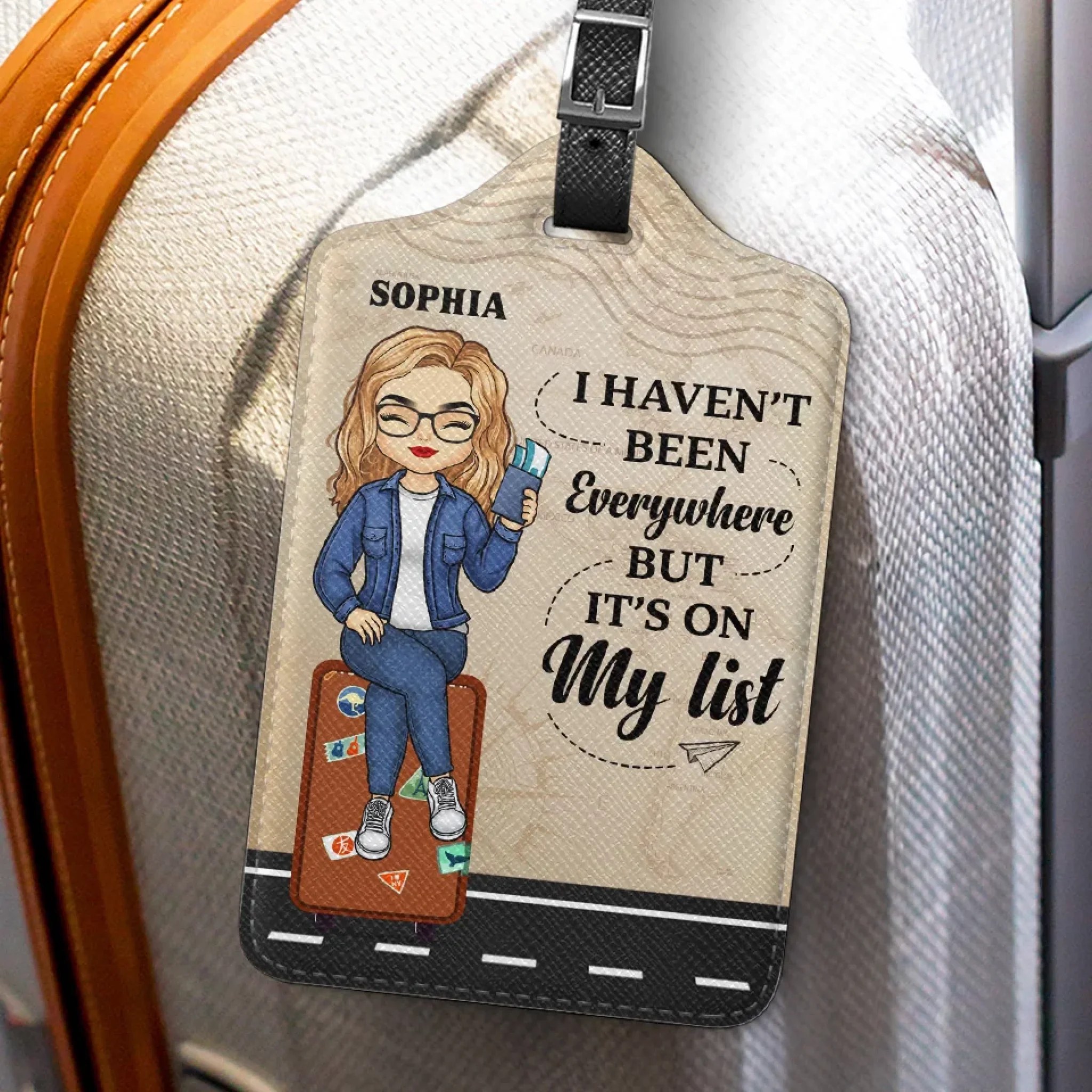 Travel Far, Live Fully - Travel Personalized Custom Luggage Tag - Holiday Vacation Gift, Gift For Adventure Travel Lovers - Image 3