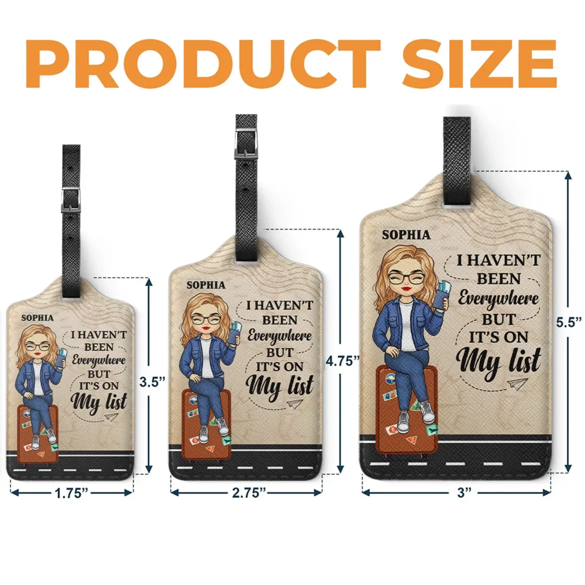 Travel Far, Live Fully - Travel Personalized Custom Luggage Tag - Holiday Vacation Gift, Gift For Adventure Travel Lovers - Image 5