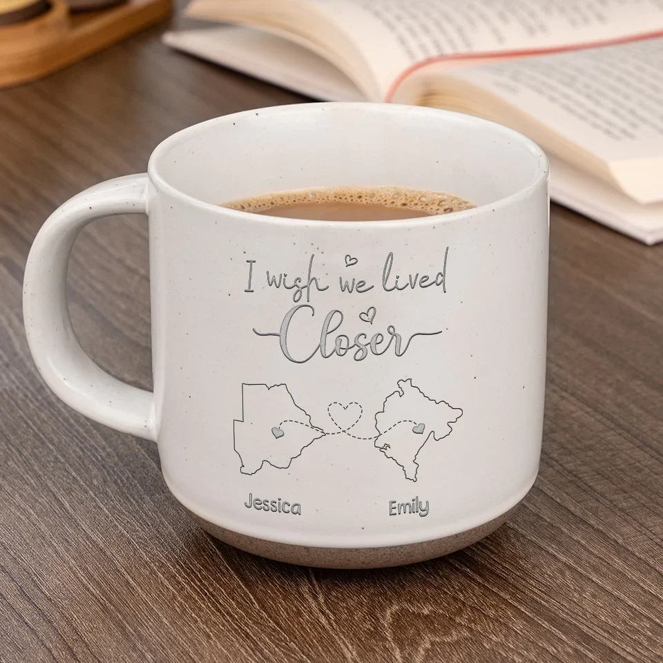 True Friends Are Never Apart, Maybe In Distance But Never In Heart - Family Personalized Custom Pottery Mug - Gift For Family Members, Best Friends, BFF, Sisters - Image 4