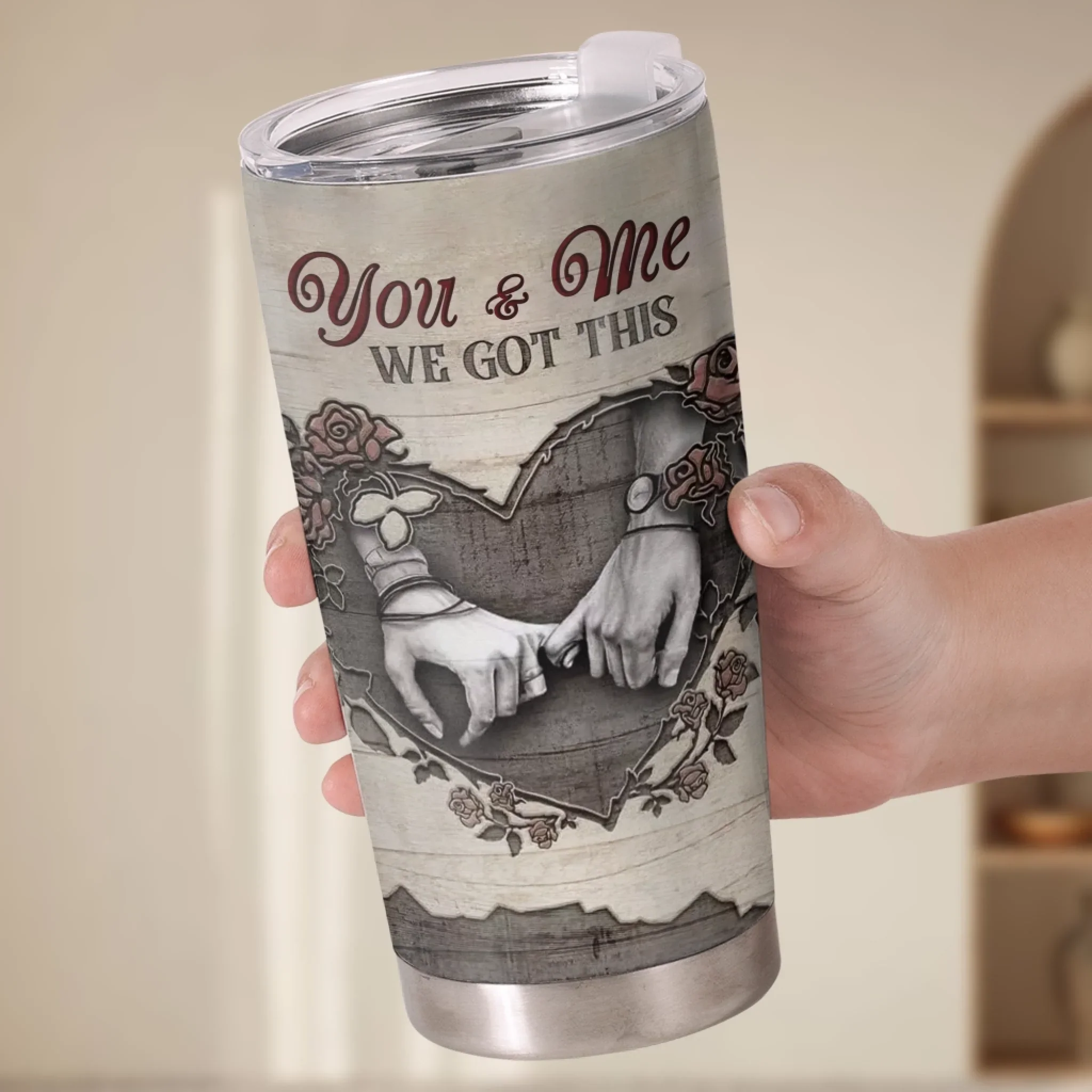 Tumbler - Anniversary Wedding Gifts For Husband And Wife, Him And Her - You And Me We Got This - Image 3