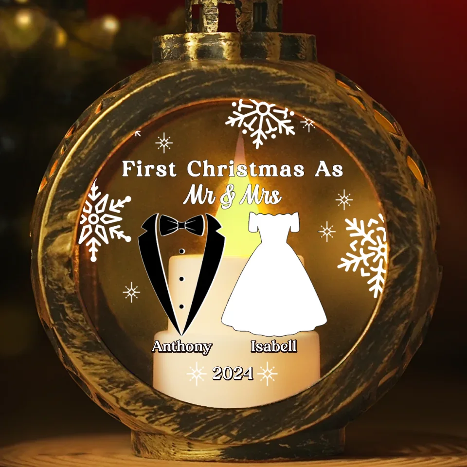 Two Hearts One Journey Filled With Love - Couple Personalized Custom Candlelight Lantern Ornament - Christmas Gift For Husband Wife, Anniversary, LGBTQ+ - Image 2