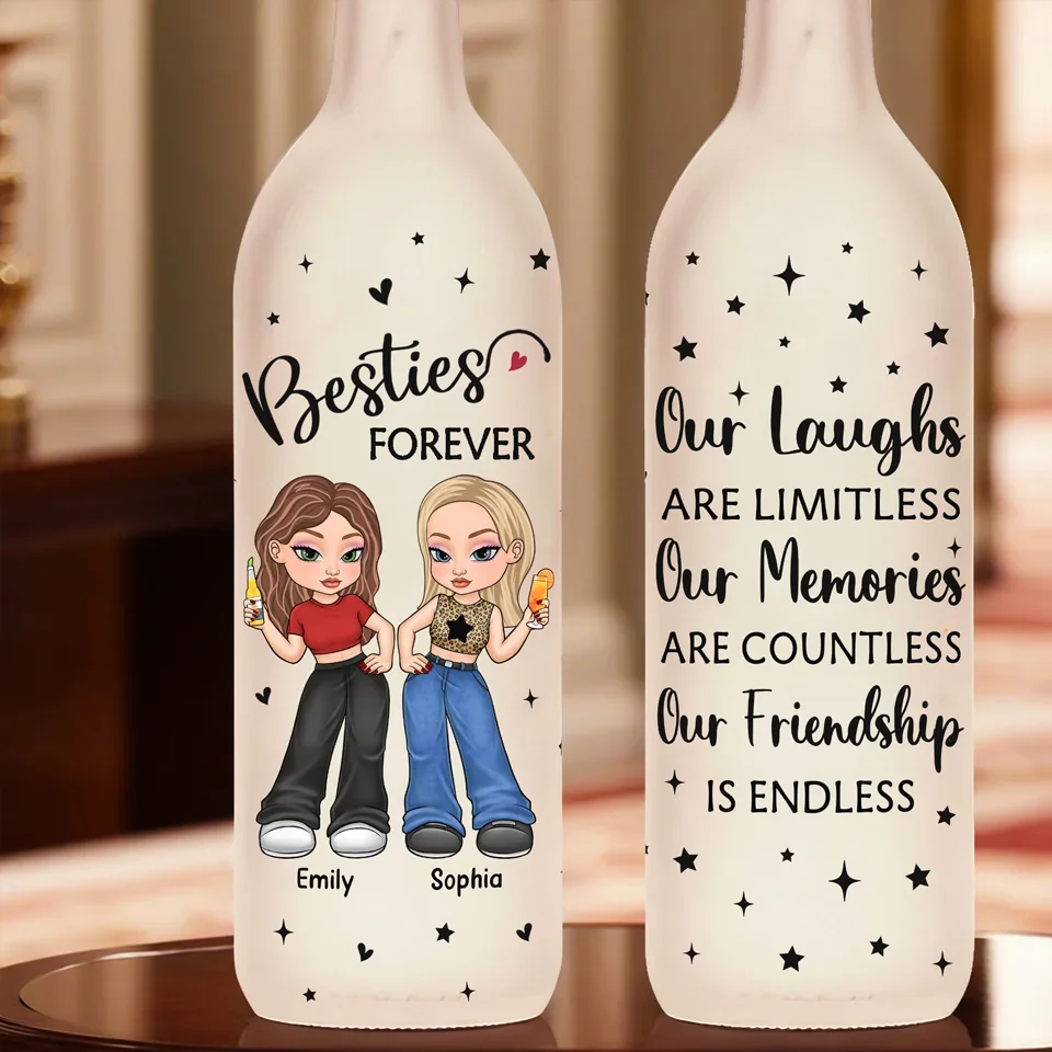 Two Souls, One Unbreakable Bond - Bestie Personalized Custom Bottle Lamp - Gift For Best Friends, BFF, Sisters - Image 4