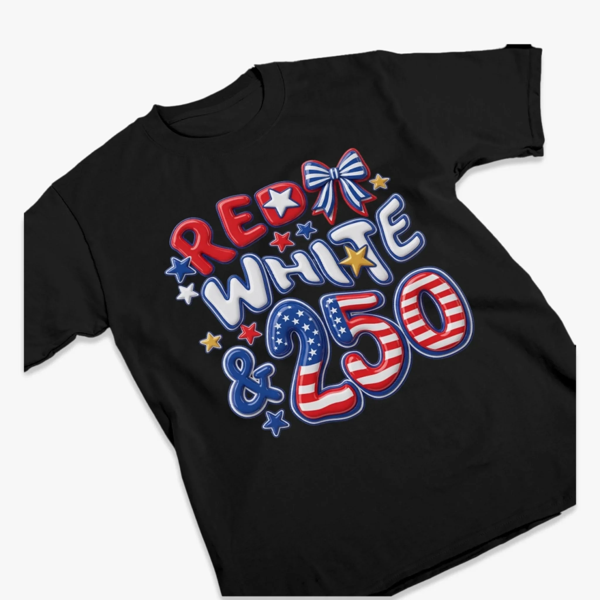 Unisex T-shirt, Premium T-shirt, Hoodie - America 250th Anniversary Gifts For Men And Women – Red White Blue Glitter Style - Image 3