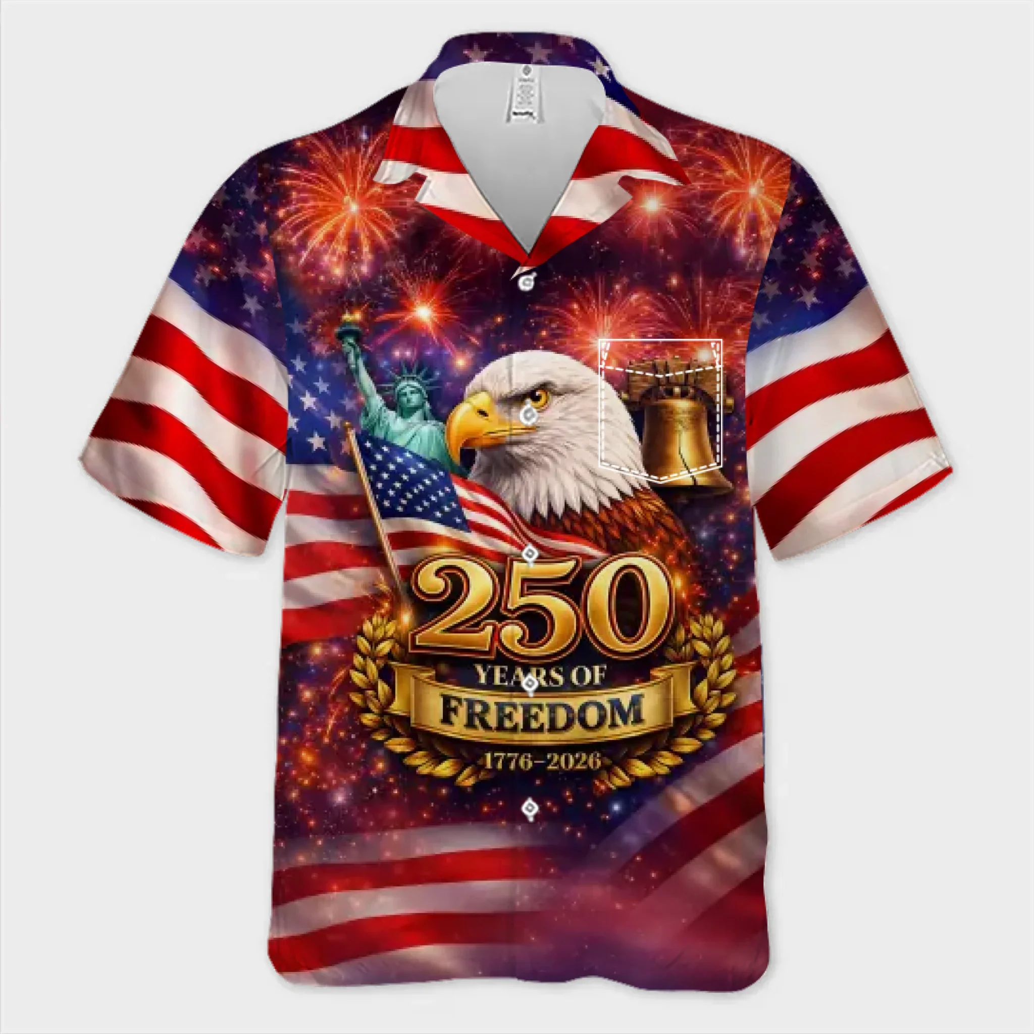 Unisex Tropical Hawaiian Aloha Shirt - America 250th Anniversary Gifts For Women, Men - Let Freedom Shine With Aloha - Image 3