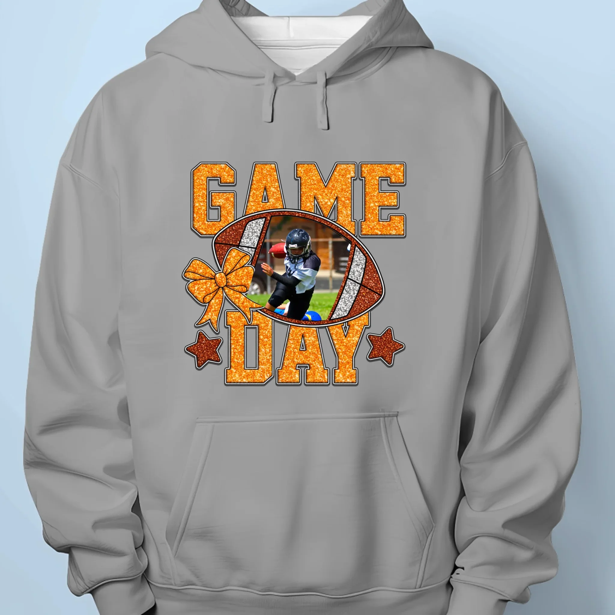 Upload Photo Football Cheer GameDay T-shirt, Hoodie - Personalized Birthday Football Gifts For Mom, American Football Players, Football Lovers, NFL Fans, - American Football Senior GameDay - Image 7