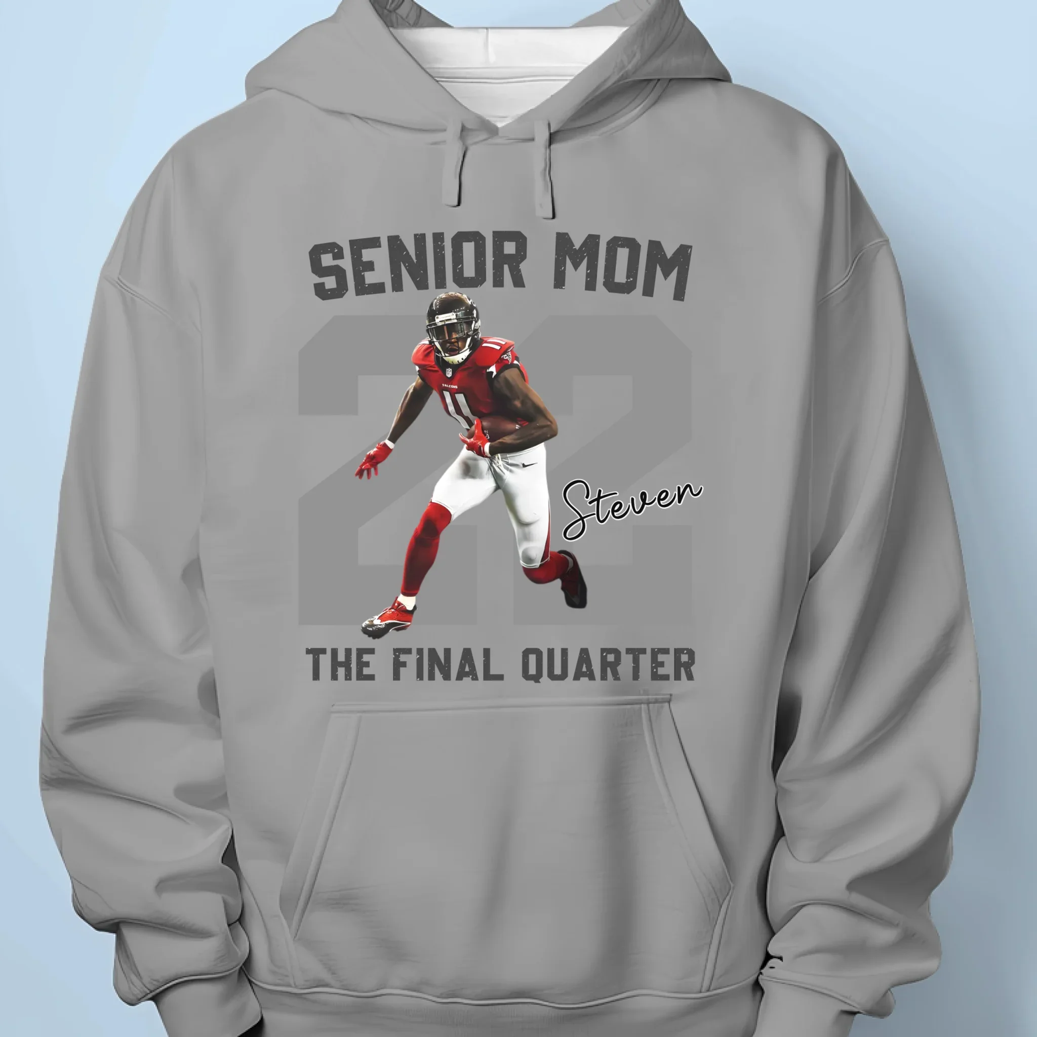 Upload Photo Football Senior Mom T-shirt, Hoodie - Personalized Birthday Football Gifts For Mom, American Football Players, Football Lovers, NFL Fans - Final Quarter Senior Mom - Image 7