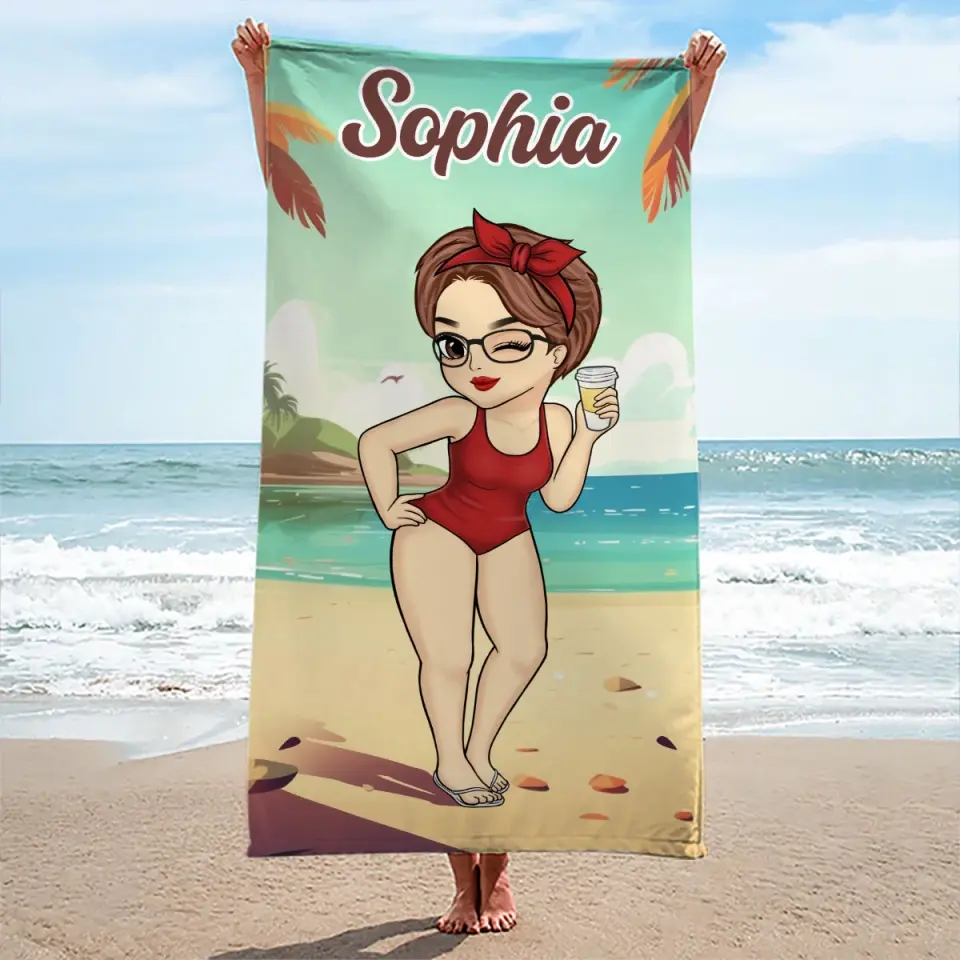 Vacay Mode On - Bestie Personalized Custom Beach Towel - Summer Vacation Gift, Birthday Pool Party Gift For Best Friends, BFF, Sisters - Image 3