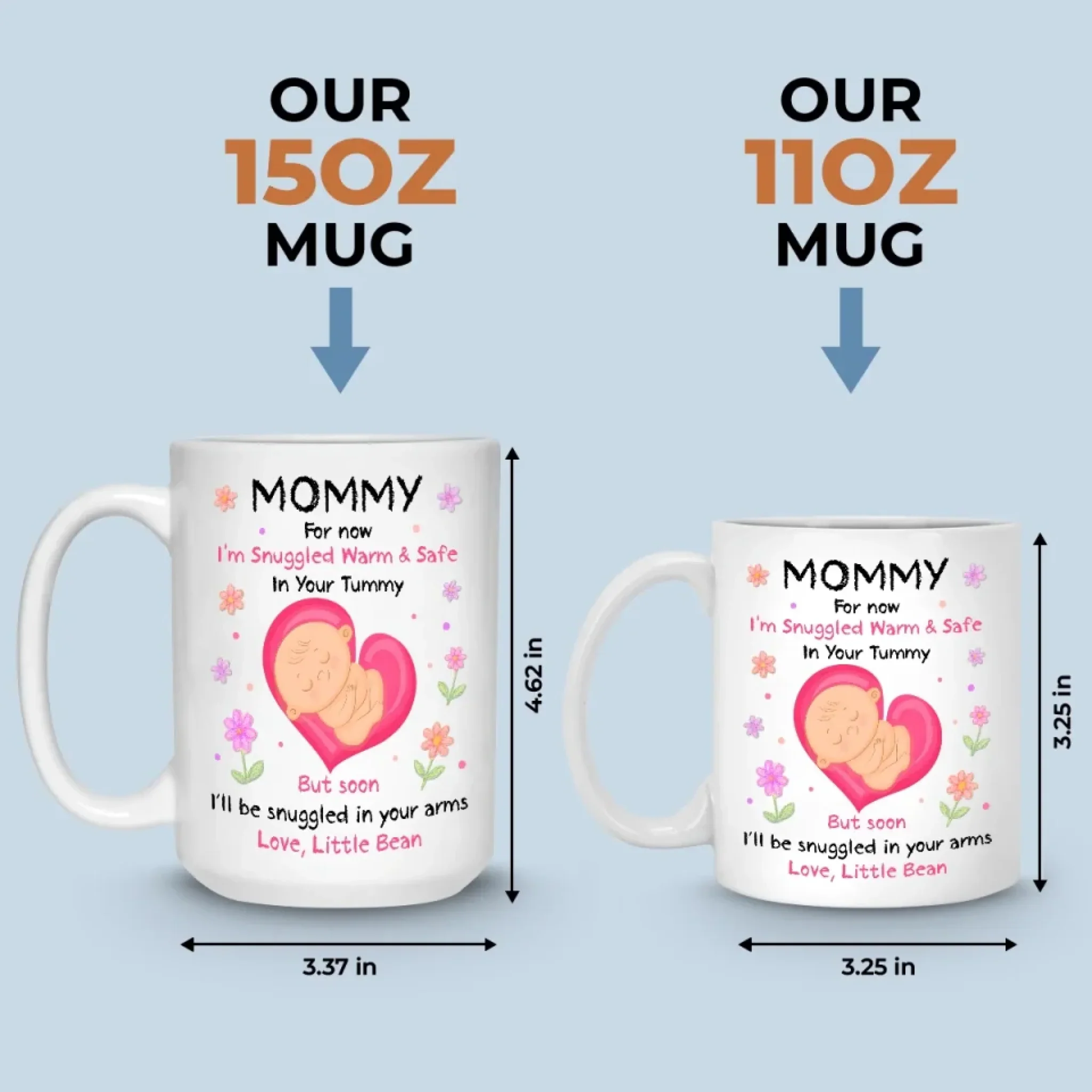 Warming Your Belly, Soon To Warm Your World - Family Personalized Custom Mug - Mother's Day, Baby Shower Gift, Gift For First Mom, Newborn Baby - Image 5